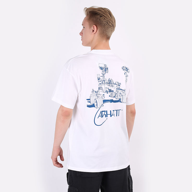 мужская белая футболка Carhartt WIP S/S Orbit T-Shirt I029928-white/blue - цена, описание, фото 4